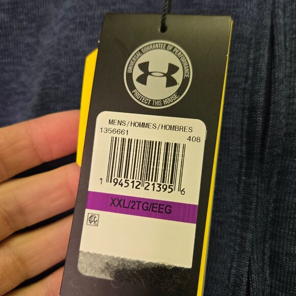 New Under Armour Storm Golf Mens 2XL Navy Heather Performance Fleece Quarter Zip - Picture 8 of 10